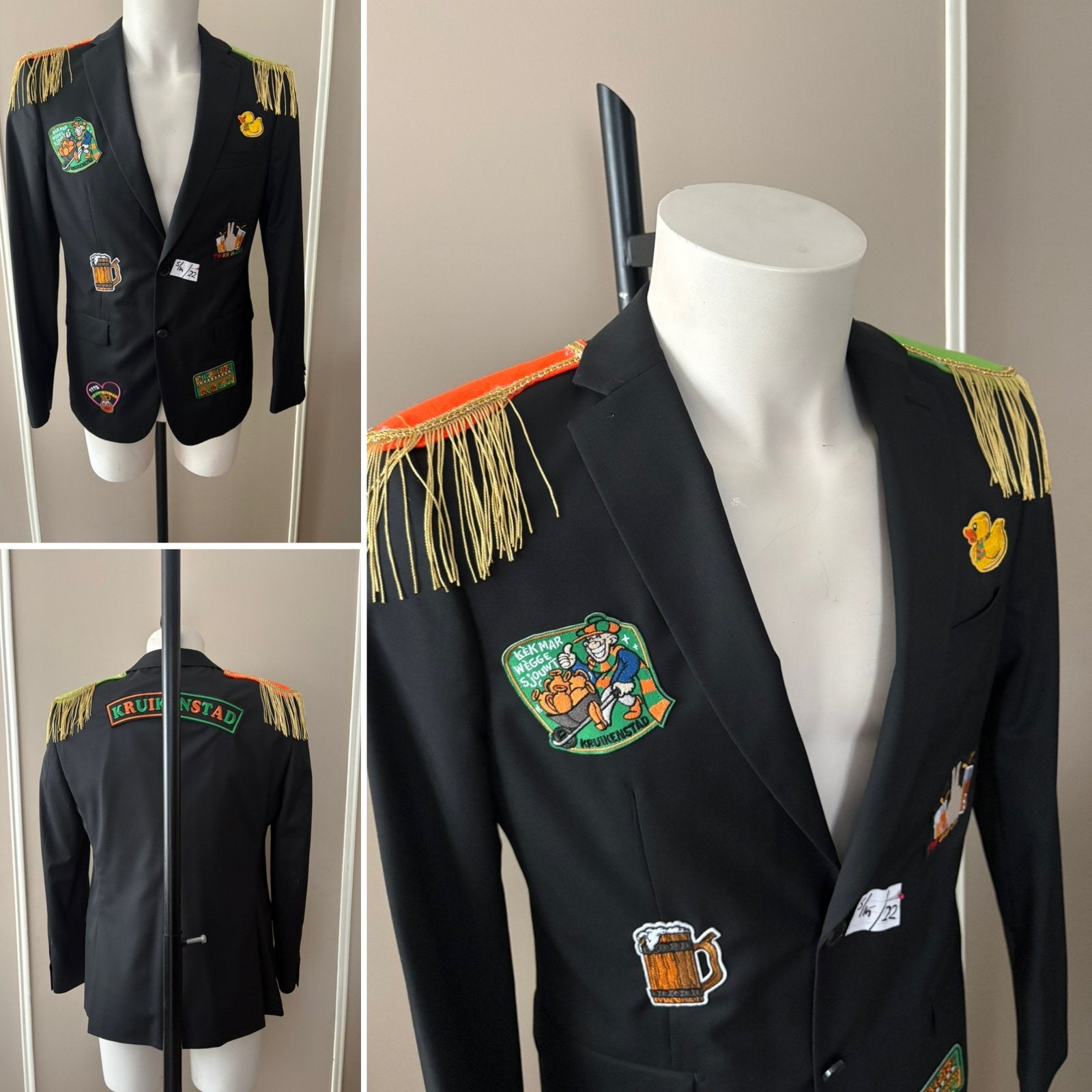 (22) Kruikenstad Colbert/Jas maat S/M unisex emblemen 11 11, Ophalen of Verzenden, Zo goed als nieuw, Carnaval