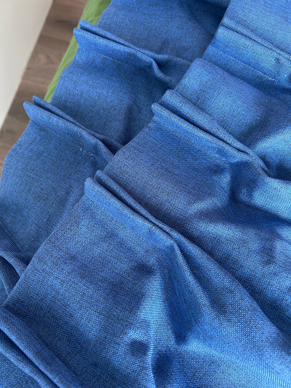 gordijnen met dubbele plooi op maat, Ophalen, Plooiafwerking, Gebruikt, Blauw