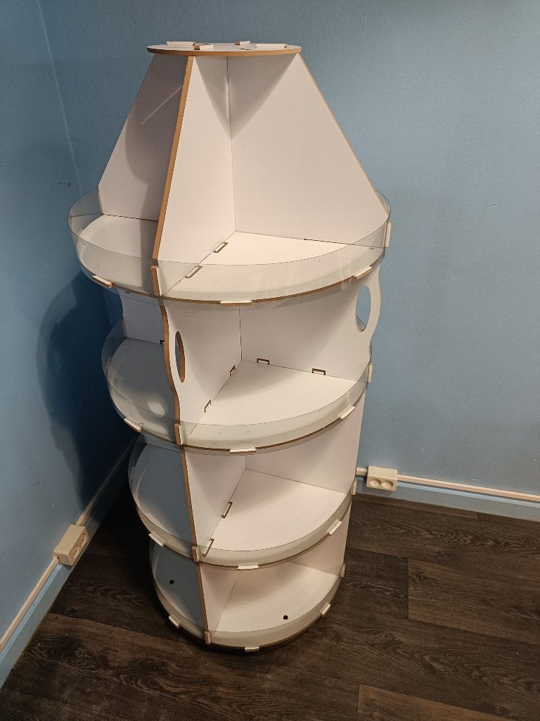 Verrijdbaar Display Carrousel wit MDF, Ophalen, Gebruikt