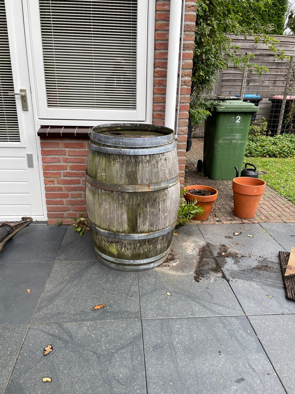 Regenton van wijnvat, 150 liter of meer, Ophalen, Hout