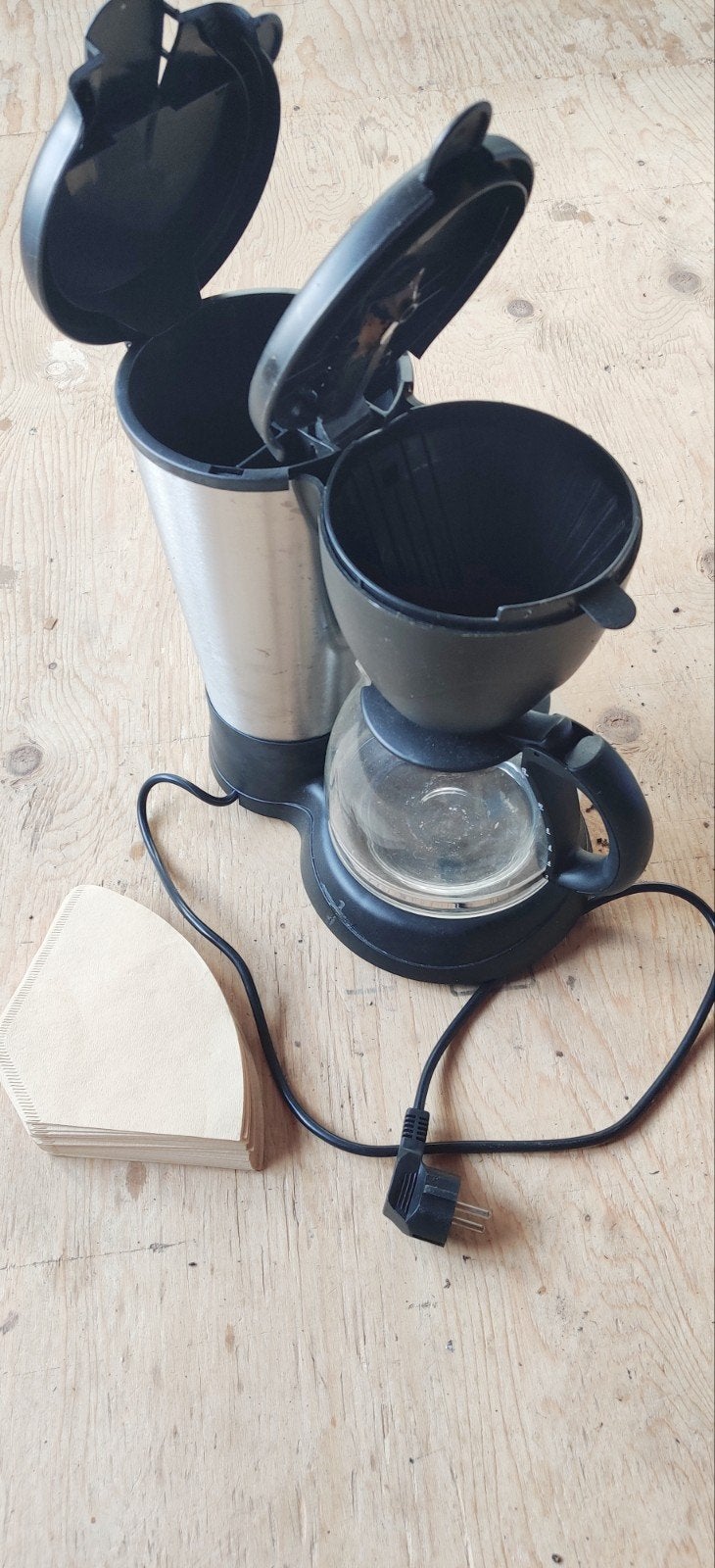 Koffiezetapparaat met glazen kan, Ophalen, Gebruikt, Koffiemachine, Gemalen koffie