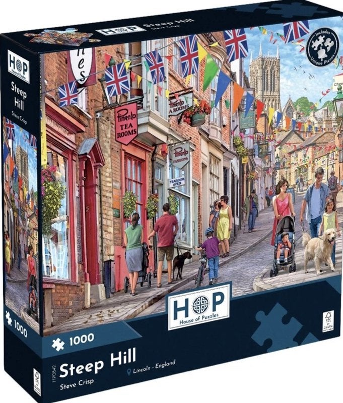 House of Puzzles - Steep Hill - 1000 stukjes  (NIEUW), Ophalen of Verzenden, 500 t/m 1500 stukjes, Nieuw, Legpuzzel