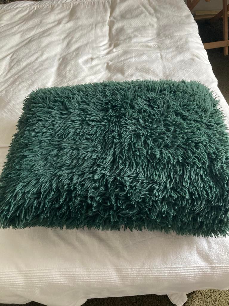 Mooie donkergroene plaid 150x200 van Unique Living, Ophalen, Zo goed als nieuw
