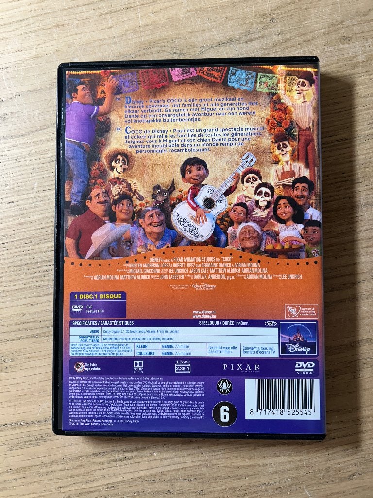 DVD Coco | Disney | Nederlands Gesproken, Alle leeftijden, Ophalen of Verzenden, Zo goed als nieuw, Amerikaans