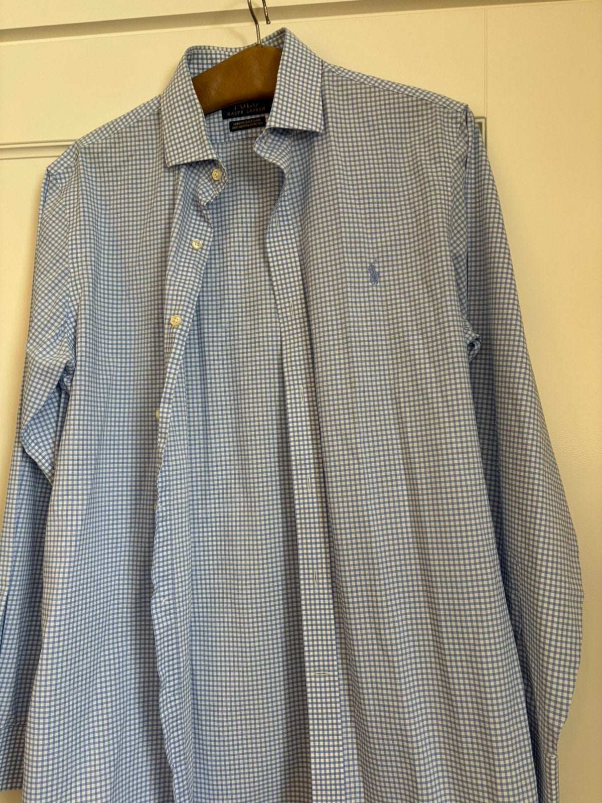 Ralph Lauren overhemd, Ophalen of Verzenden, Zo goed als nieuw, Blauw, Halswijdte 39/40 (M)