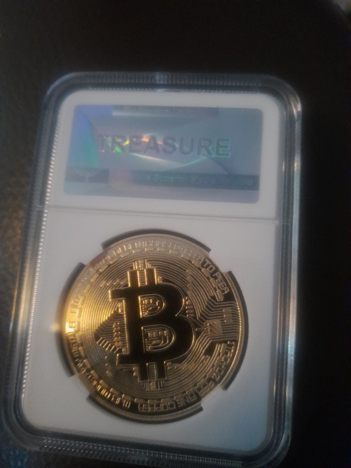 Vergulde Bitcoin Commemoratieve Munt in Beschermhoes, Verzenden