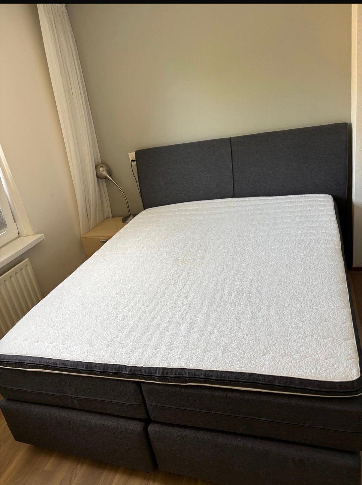 Boxspring, Ophalen, Gebruikt, Tweepersoons, Grijs