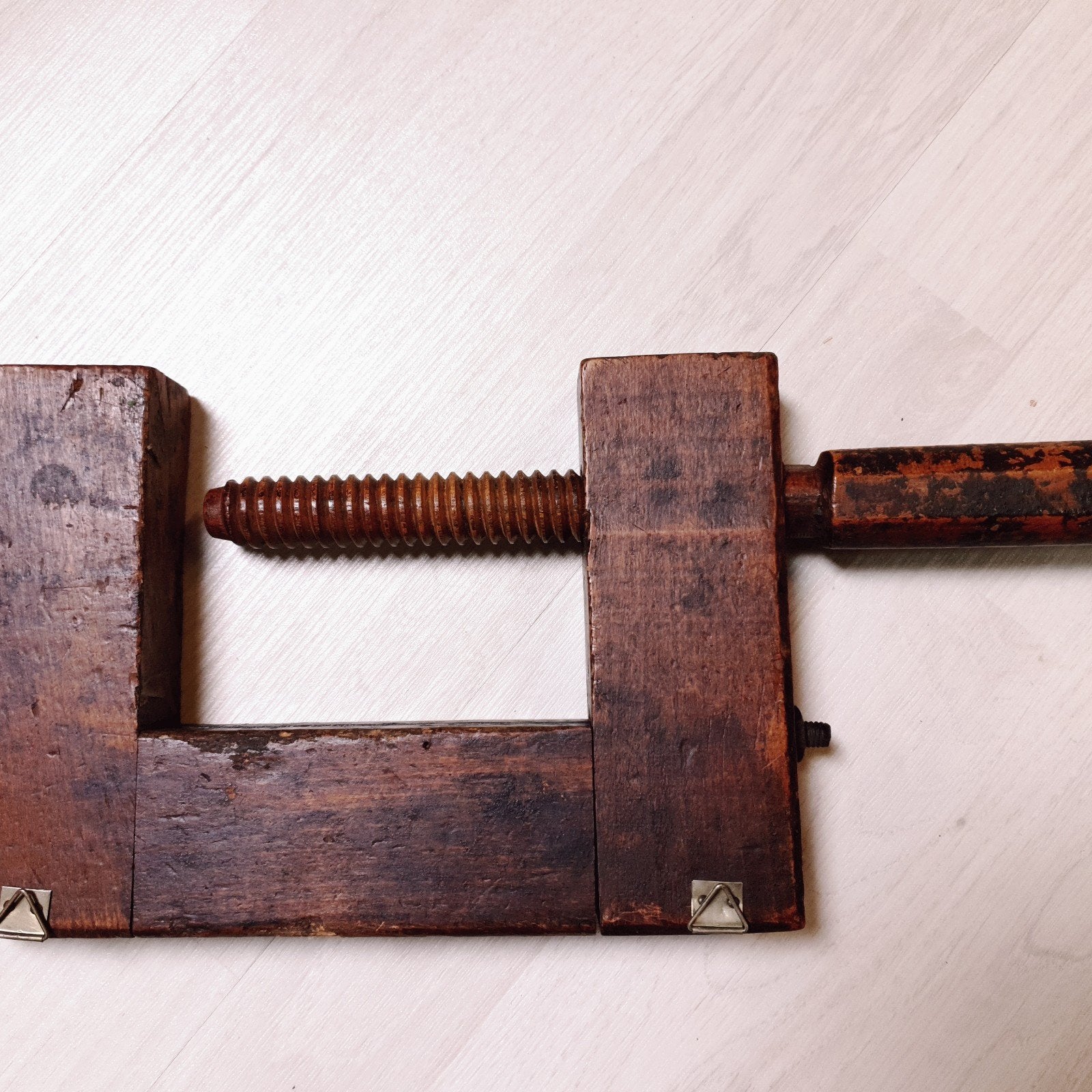 Antieke houten lijmklem - Vintage timmermansklem, Ophalen of Verzenden
