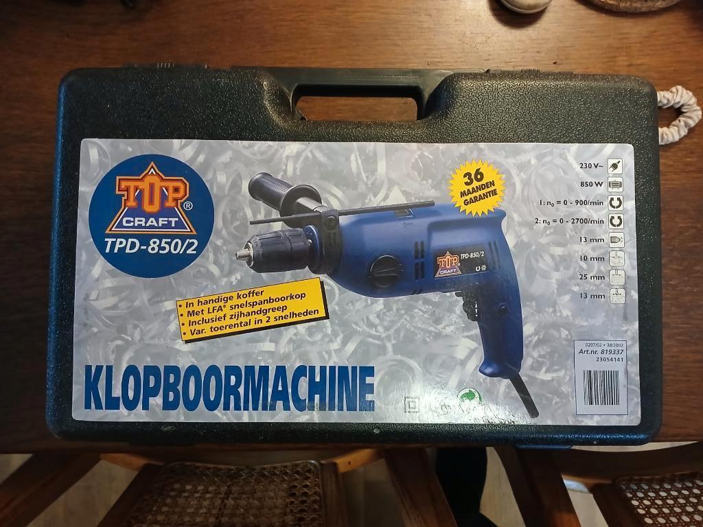 T.K. NIEUWE Top craft klopboormachine E19,95 NIEUW, Doe-het-zelf en Verbouw, Gereedschap | Boormachines, Boormachine, 600 watt of meer
