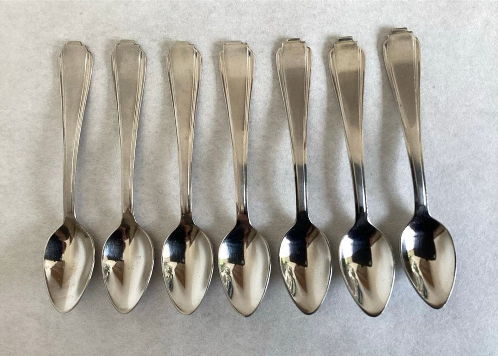 7 Vintage mocca of advocaat lepeltjes G Sola Z model 840, Ophalen of Verzenden