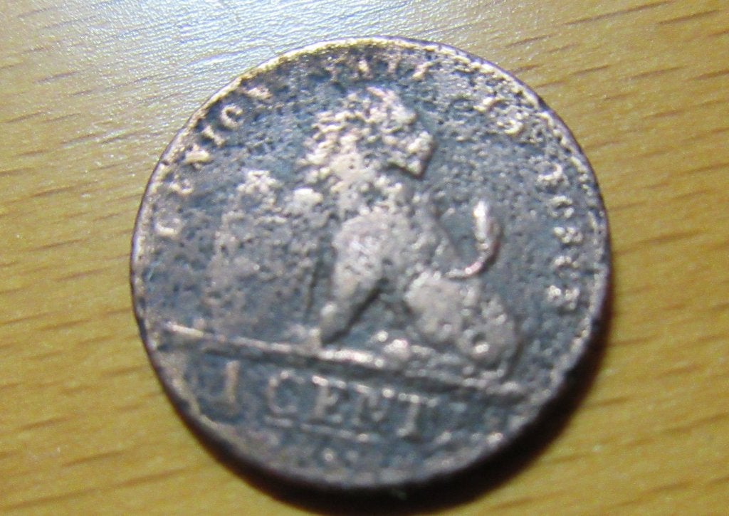 Belgische 1 cent munt 1901 koning Leopold II, bodemvondst, Postzegels en Munten, Munten | België, Ophalen, Brons, Losse munt