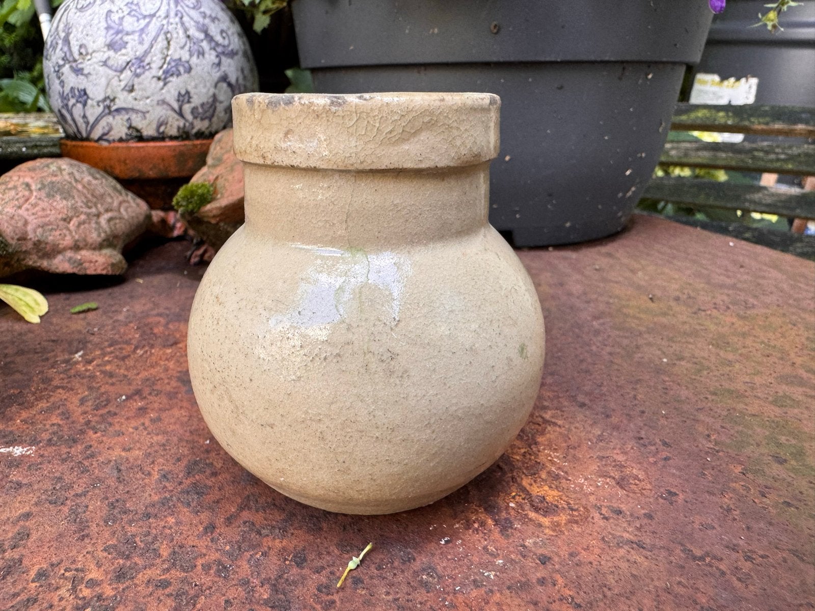 Oud Frans grespotje met bolle buik, Ophalen of Verzenden