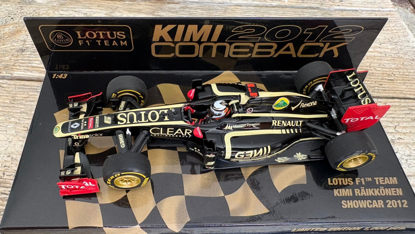 Lotus F1 team K Raikkonen showcar 2012 1:43, Ophalen of Verzenden, Zo goed als nieuw, Formule 1