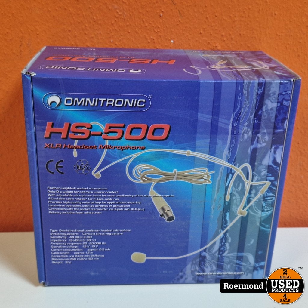Omnitronic 13056015 HS-500 XLRHeadset-microfoon, Stagg, Gebruikt, Support@stagg.com, Doylestown, PA 18901
USA
