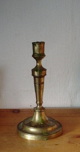 Antieke Empire bronzen kandelaar ;, Ophalen of Verzenden, Koper of Brons