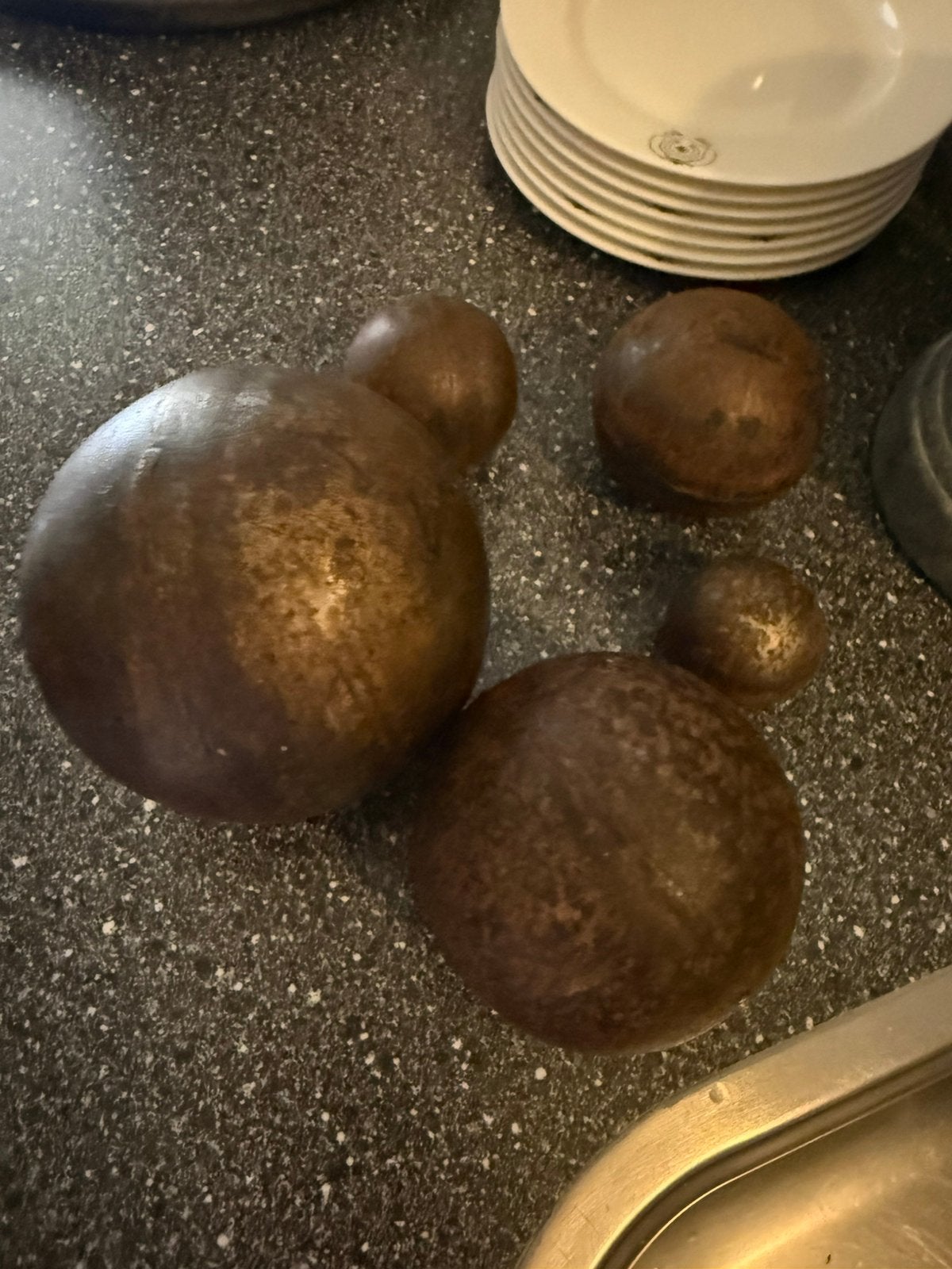 5 metaal - achtige deco ballen hoffz, aura peeperkorn inr s, Ophalen of Verzenden, Nieuw