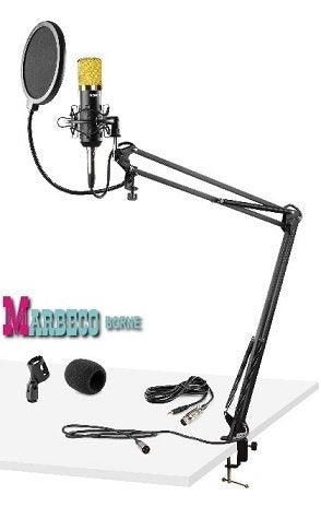 Studio condensator microfoon set, Popfilter, Tafelarm, Vonyx, Nieuw, Info@marbeco.nl, Studiomicrofoon