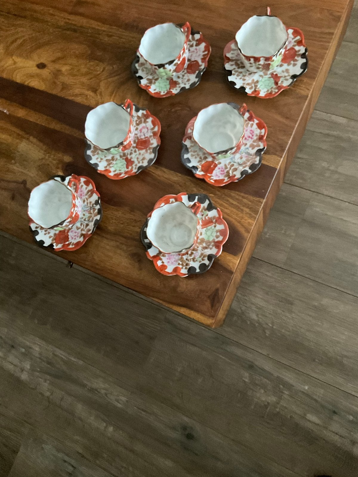 : Prachtige antieke set 6 kop-en-schotels Imari / Tashiro, Antiek en Kunst, Ophalen