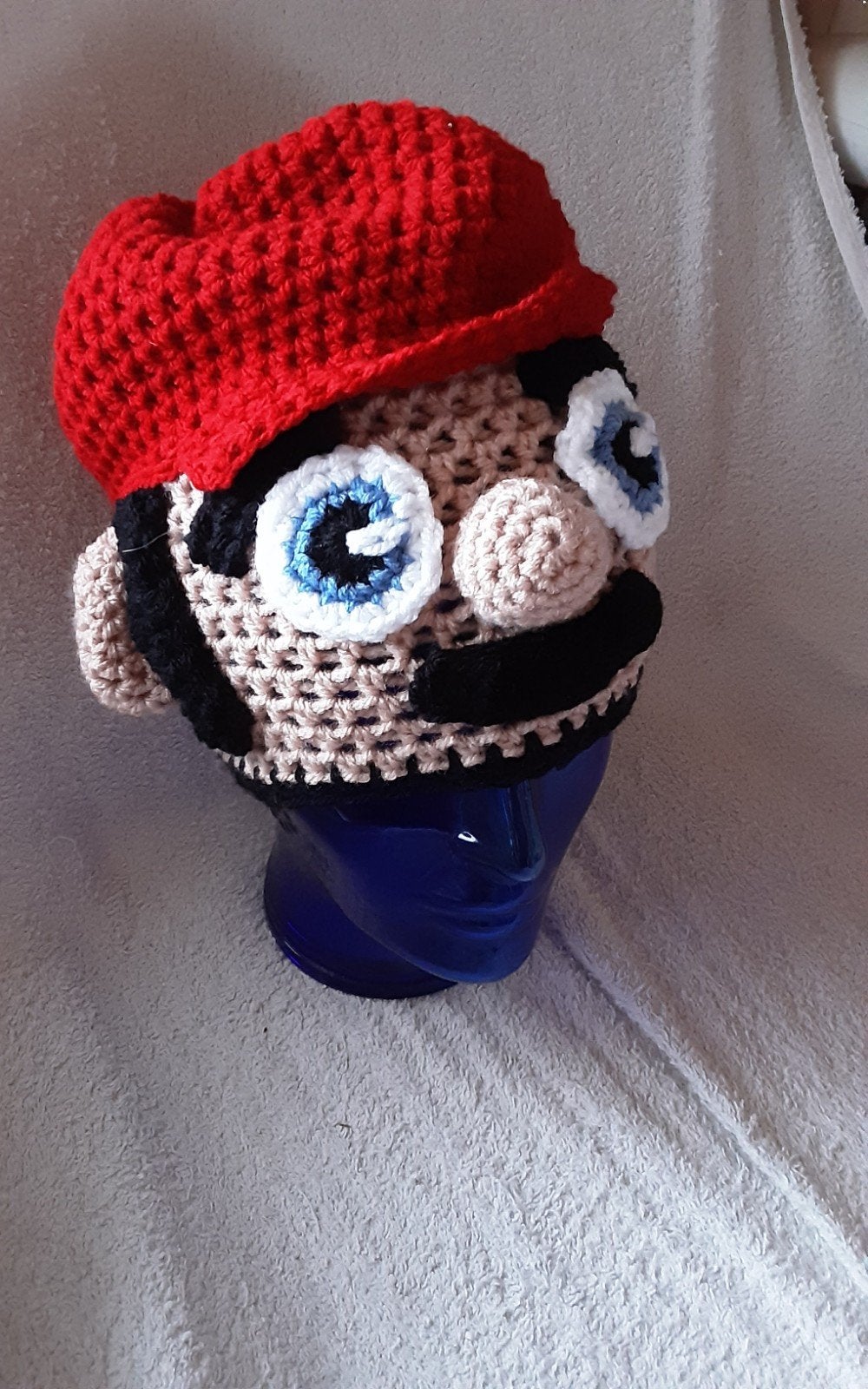 Gehaakte Mario Muts - 56 cm omtrek, Ophalen of Verzenden, Jongen of Meisje