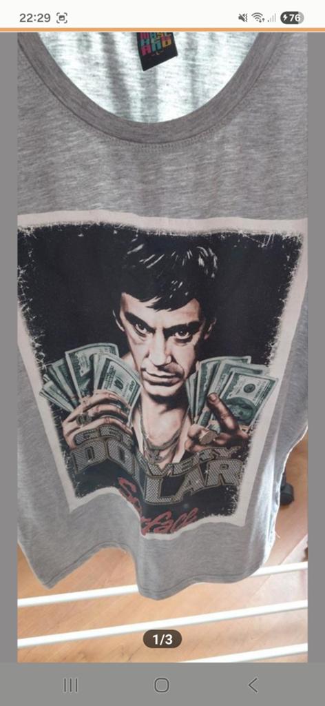 Heren T-shirt met Scarface print - Maat M, Kleding | Heren, Onbekend, Maat 48/50 (M), Ophalen of Verzenden, Grijs