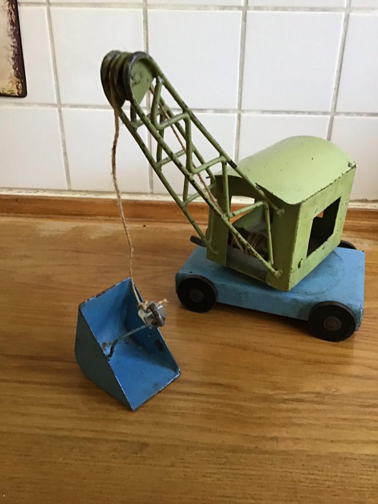 Vintage metal speelgoedkraan, Kinderen en Baby's, Speelgoed | Speelgoedvoertuigen, Gebruikt, Ophalen of Verzenden