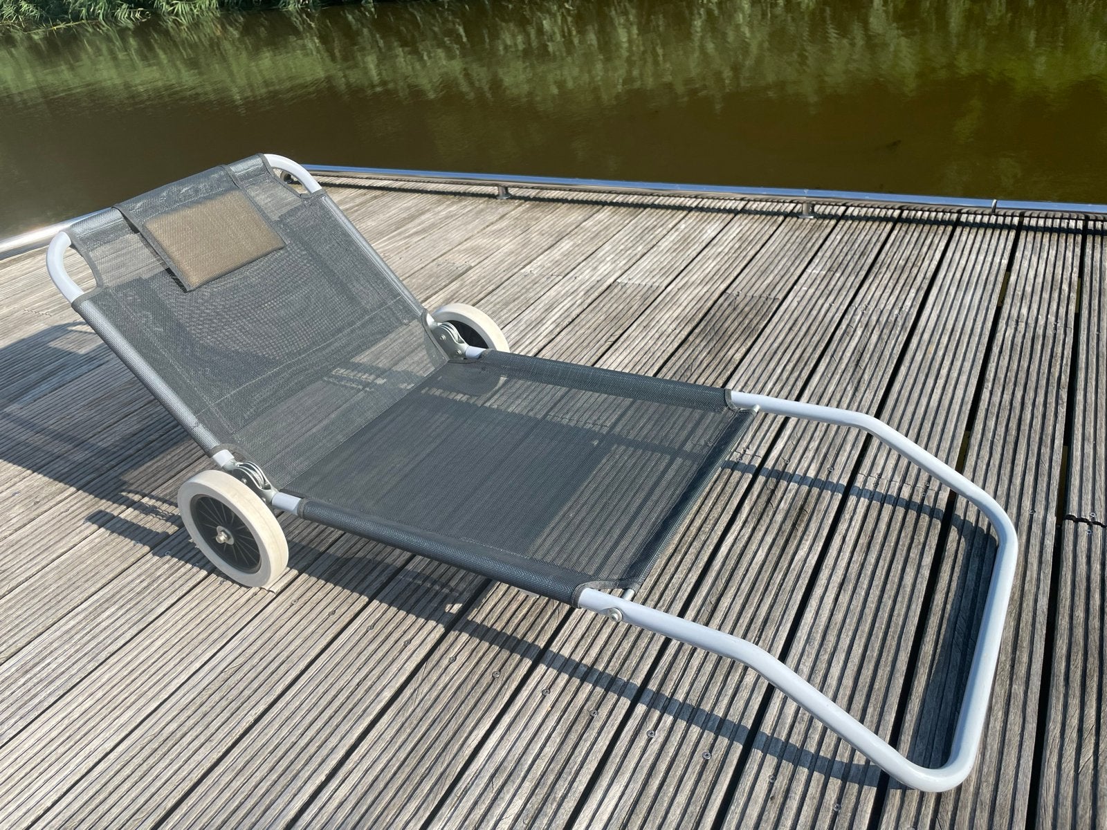 Opvouwbare strandstoel/trolley met wielen, Ophalen, Zo goed als nieuw, Metaal, Inklapbaar
