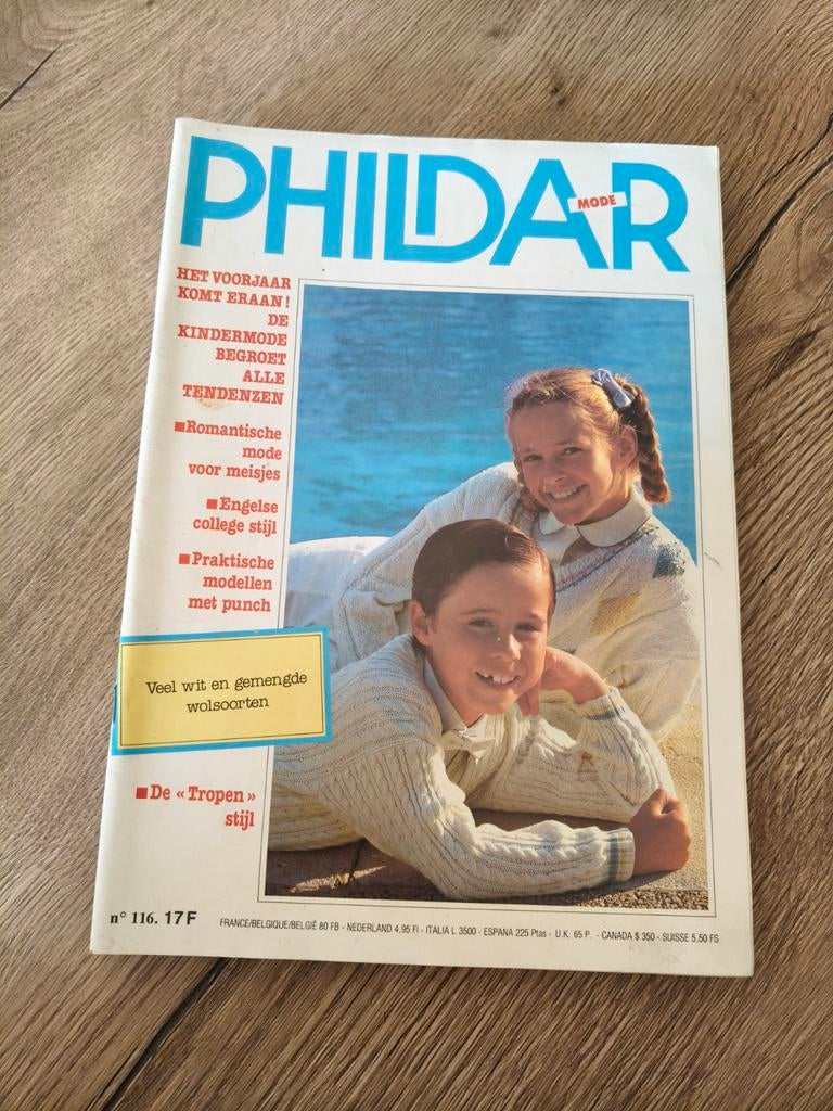 Vintage brei magazines Phildar, Verzenden, Gebruikt, Breien, Patroon of Boek