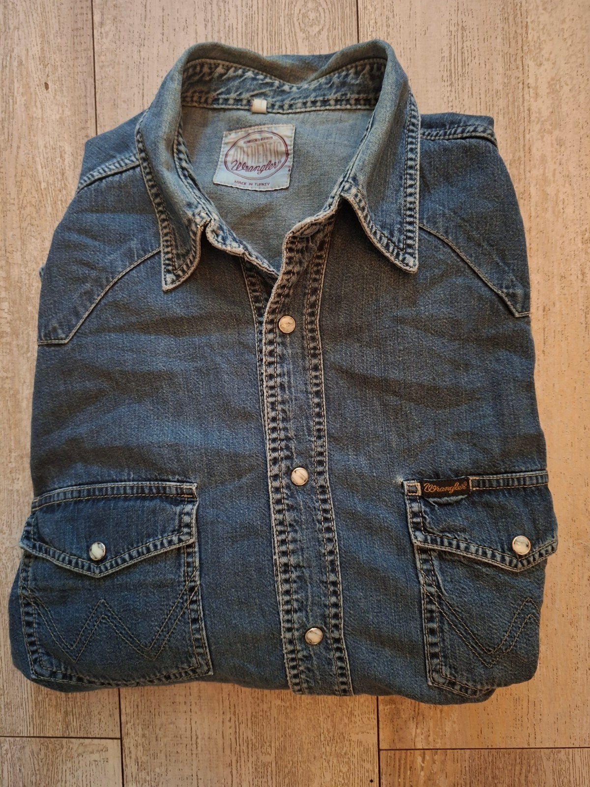 Mooi Wrangler spijkerhemd mt. XL, Ophalen of Verzenden
