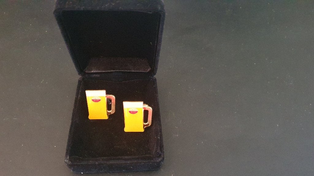 Bierpul manchetknopen in doosje, Verzamelen, Ophalen of Verzenden, Nieuw, Overige typen, Overige merken