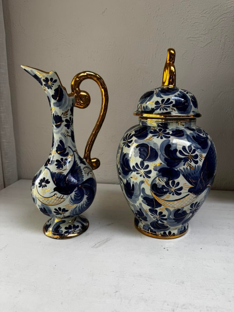 2 oude vazen van Bequet - kan ook los, Antiek en Kunst, Ophalen