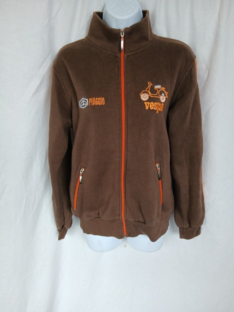 Stoer bruin vest met VESPA Piaggio erop mt S/M, Bruin, ., Ophalen of Verzenden, .