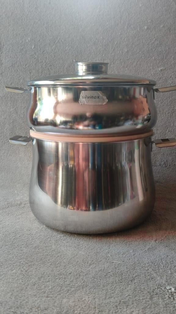 Zeldzame Demeyere Silvinox pan + stoominzet stoompan 24cm 9L, Ophalen of Verzenden, Zo goed als nieuw, Rvs