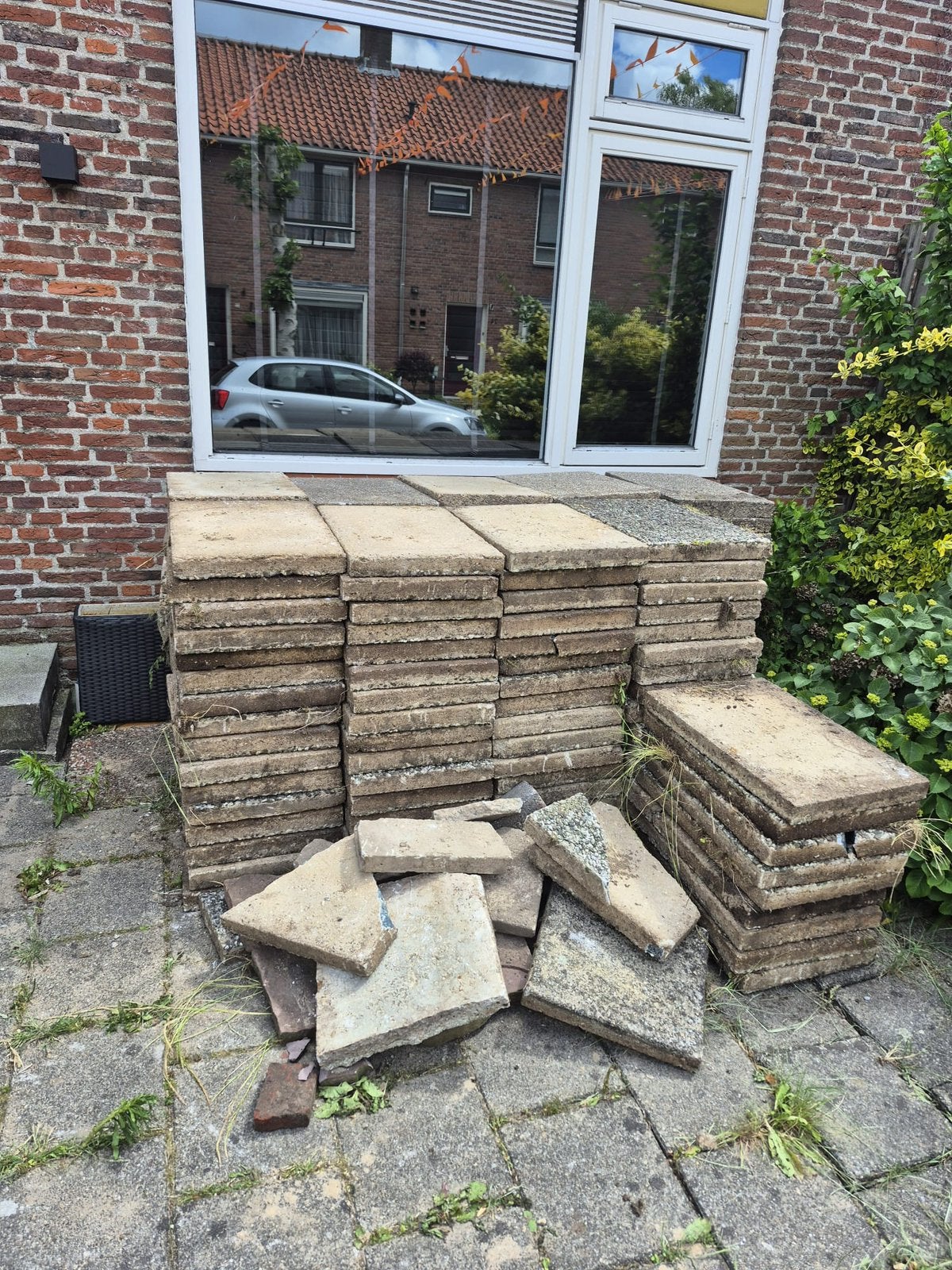 Tuintegels GRATIS ophalen grinttegels, Ophalen of Verzenden, Zo goed als nieuw, Beton, Terrastegels