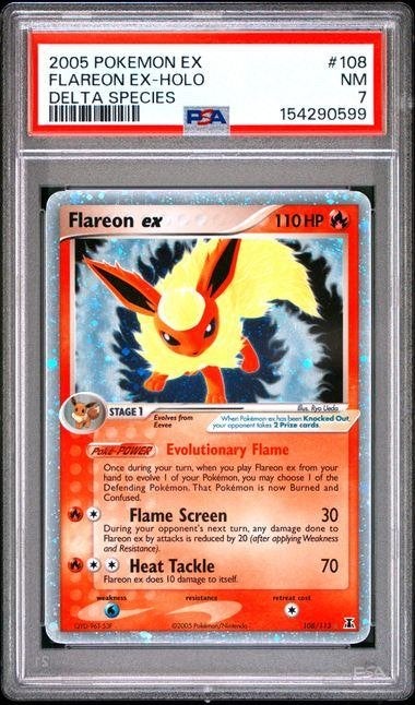 Flareon ex #108 PSA 7, Ophalen of Verzenden, Zo goed als nieuw, Losse kaart