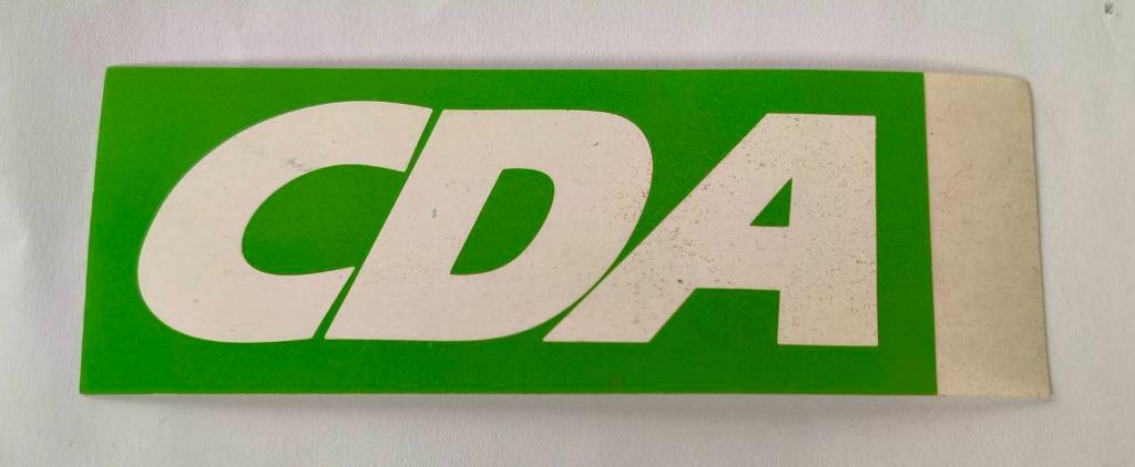 Sticker CDA (5), Ophalen of Verzenden, Zo goed als nieuw, Bedrijf of Vereniging