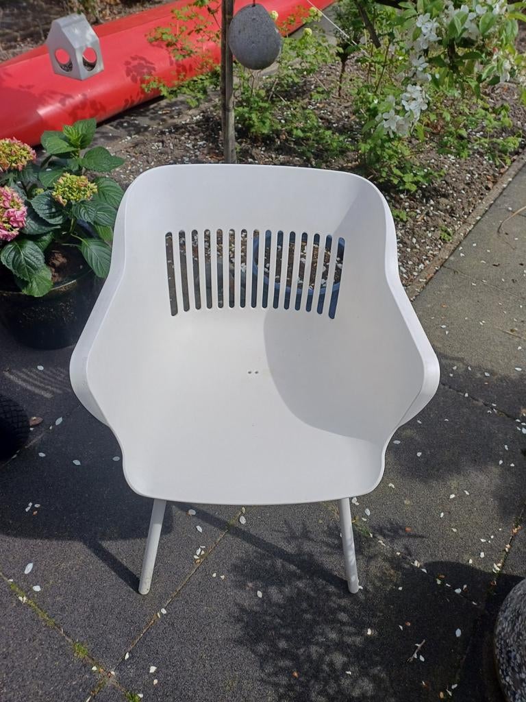 4 Hartman stoelen..wit, Tuin en Terras, Ophalen, Zo goed als nieuw, Kunststof