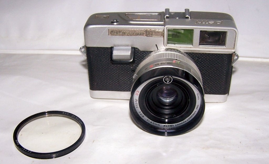 Petri Color 35 Auto Rapid met 2.8/45mm lens en filter. Izgs, Ophalen of Verzenden, Gebruikt, Compact, Overige Merken