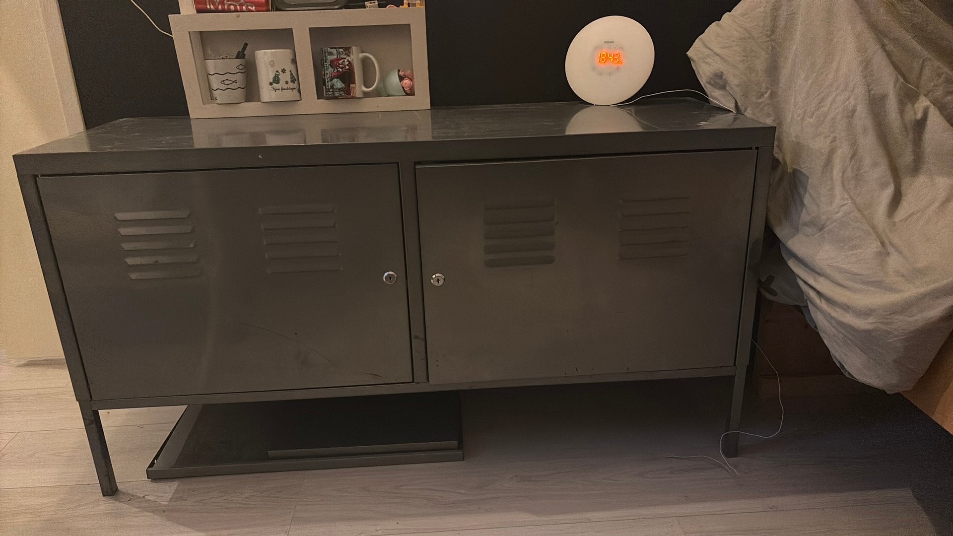 4 Ikea ps metalen locker / kastje - Grijs, Ophalen, Gebruikt