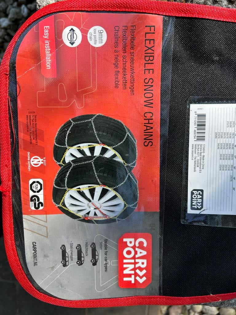 Carpoint Sneeuwkettingen 9mm - Flexibel en Eenvoudig, Auto diversen, Sneeuwkettingen, Nieuw, Ophalen