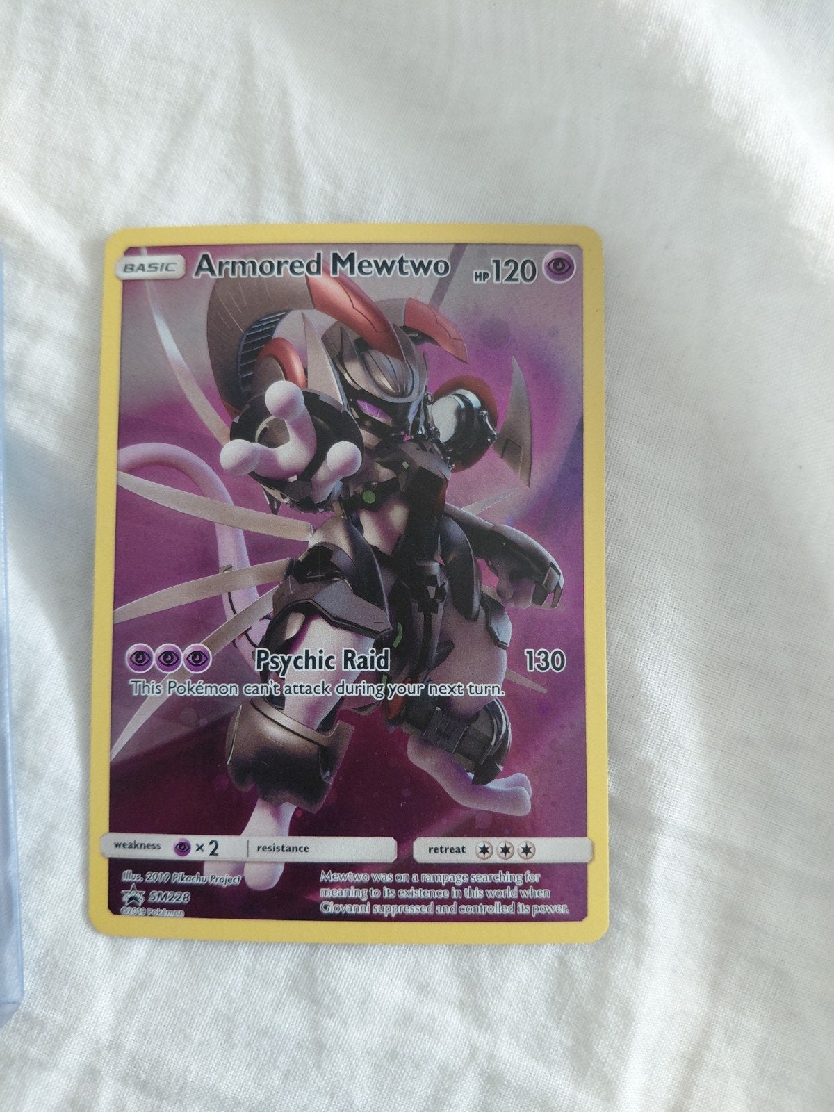 Armored mewtwo kaart, Ophalen of Verzenden, Zo goed als nieuw, Losse kaart, Foil