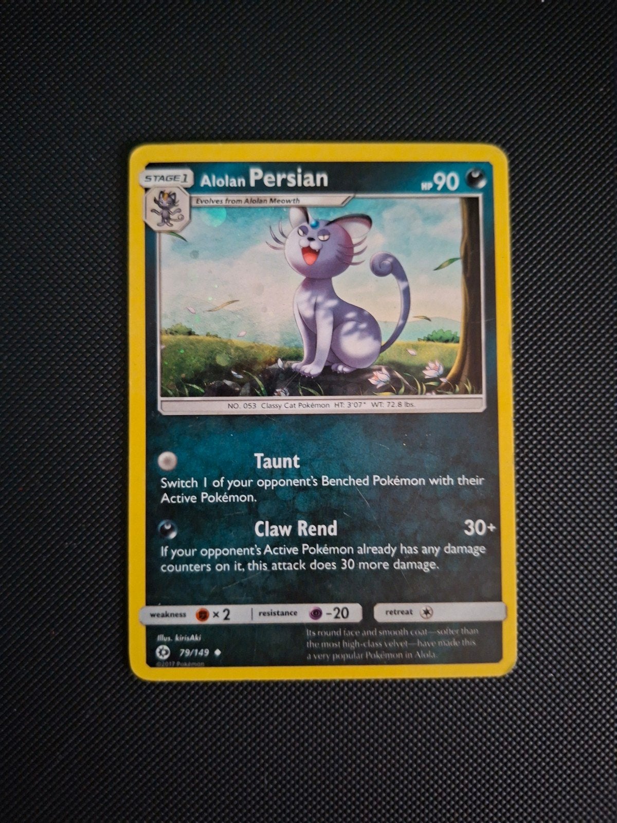 Alolan Persian Cosmos Holo, Ophalen of Verzenden, Zo goed als nieuw, Losse kaart, Foil