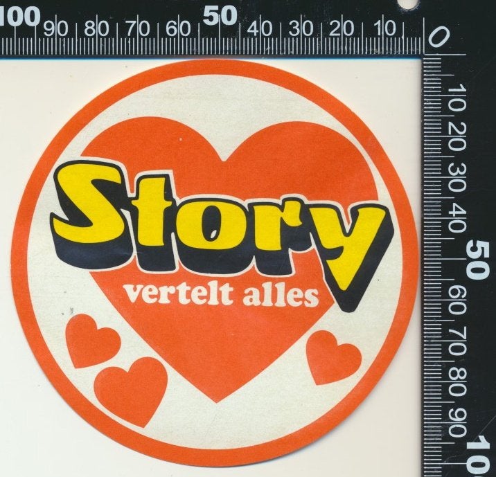 Sticker: Story Vertelt alles (Deze sticker plakt niet meer), Verzenden, Zo goed als nieuw, Bedrijf of Vereniging