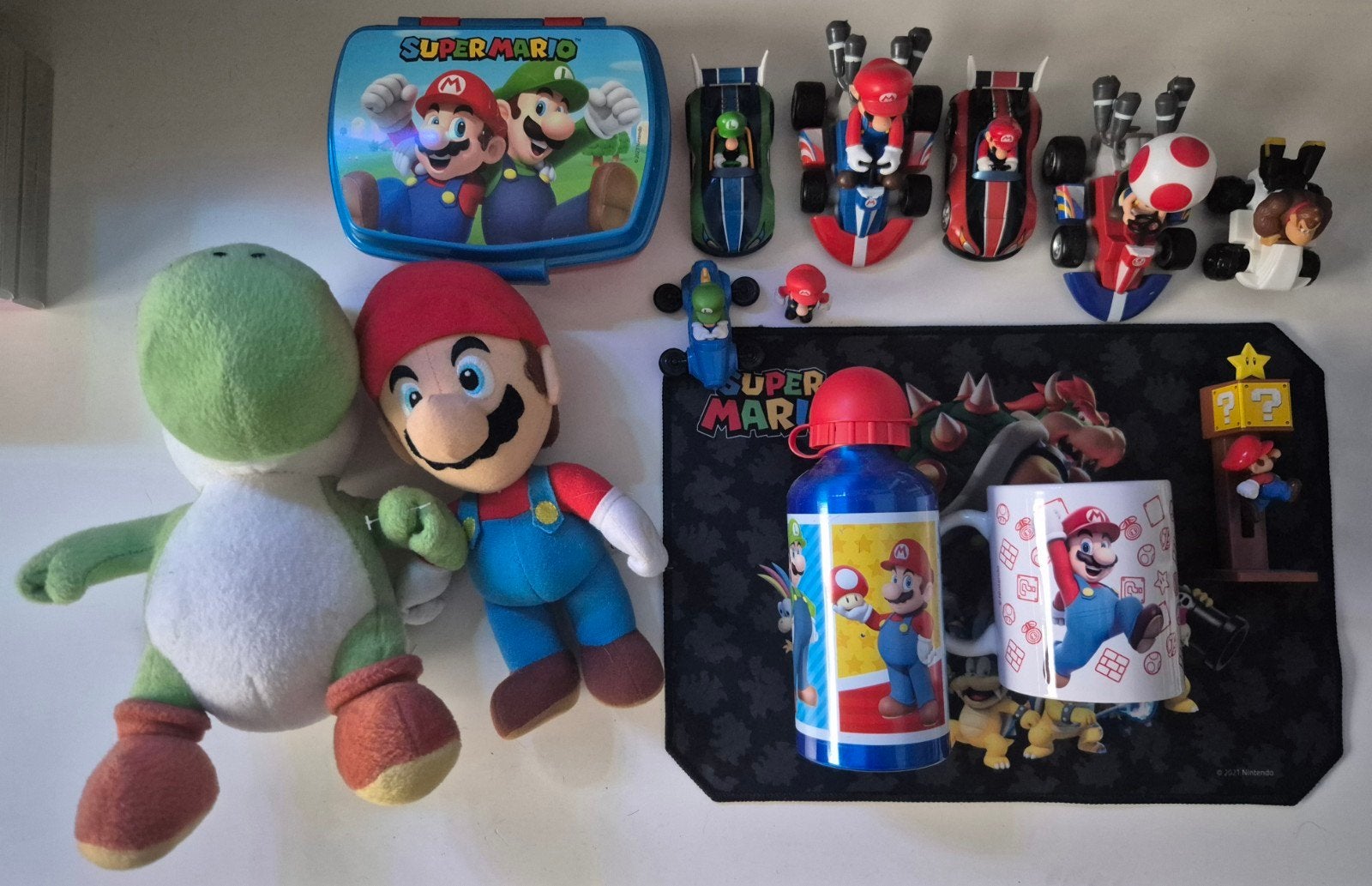 Mario Muismat, Knuffels, Beker, Fles en Karts Set, Ophalen of Verzenden