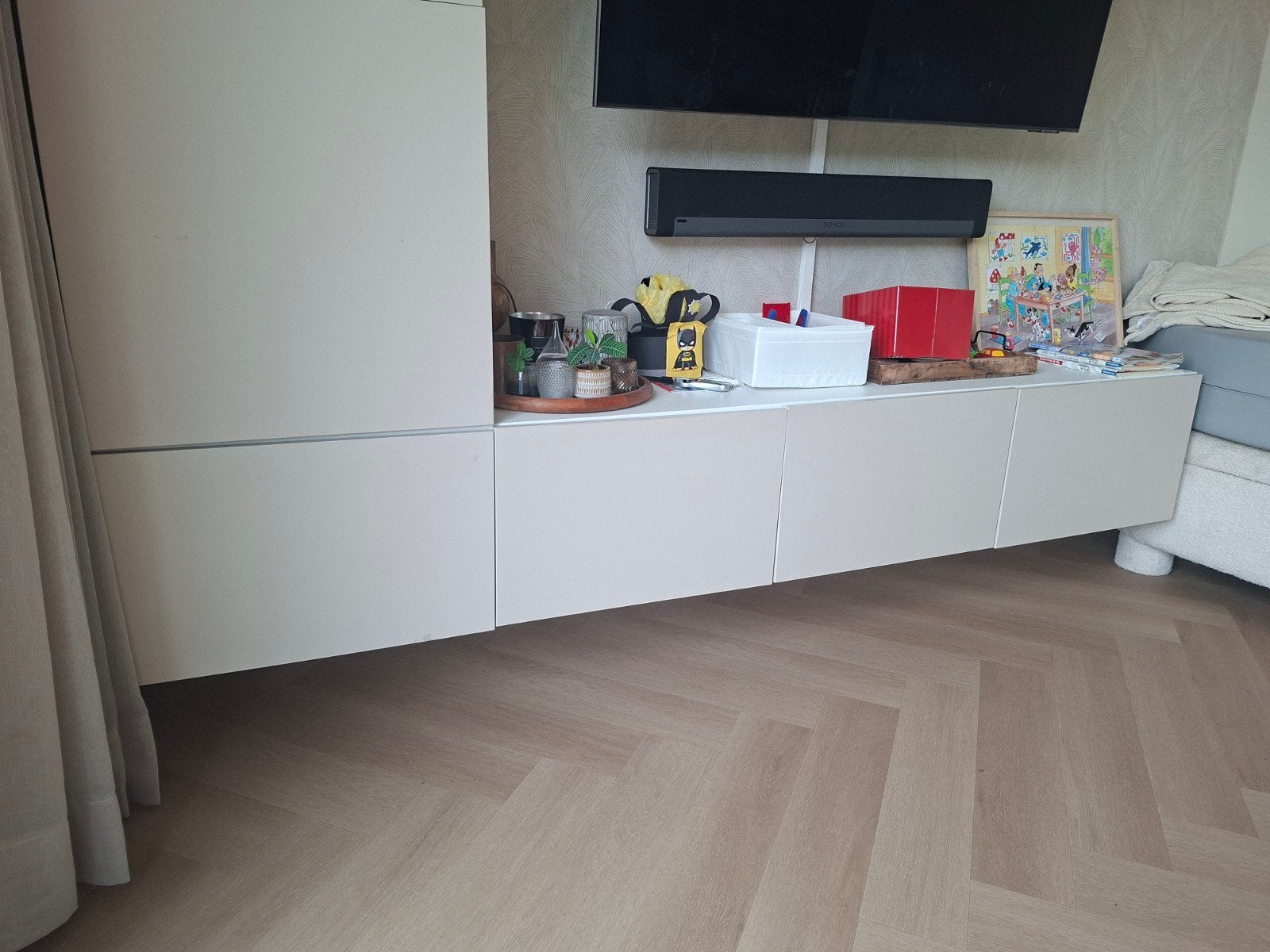 Ikea Besta combinatie . "greige", Ophalen, Gebruikt, 200 cm of meer, 150 tot 200 cm