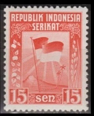 Indonesië 1949 - ZBL 39 - Vlag, groot formaat, Ophalen of Verzenden, Postfris, Zuidoost-Azië
