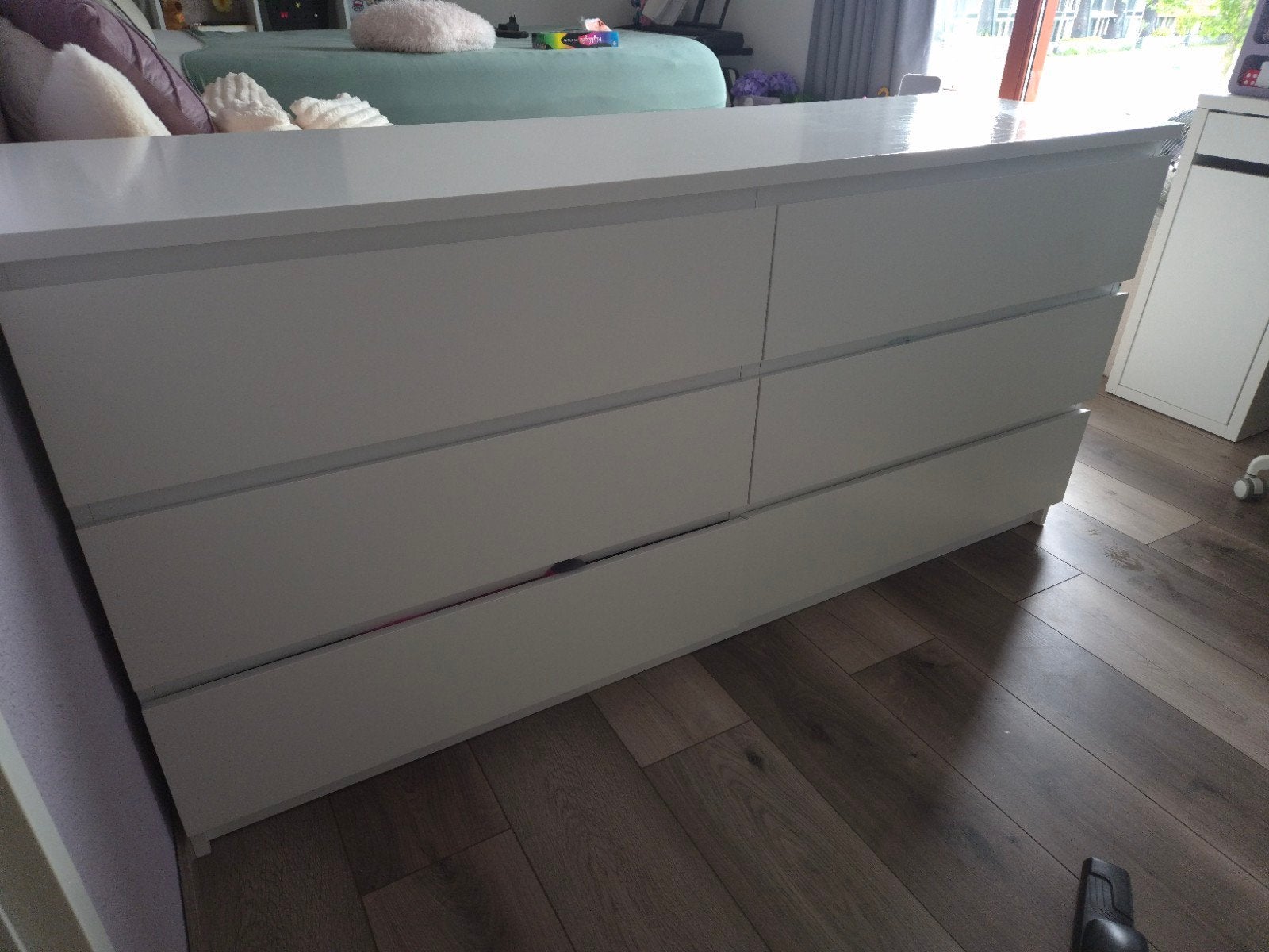 Ikea Malm ladekast wit - 6 lades, Huis en Inrichting, Ophalen, Gebruikt, 5 laden of meer, 150 tot 200 cm