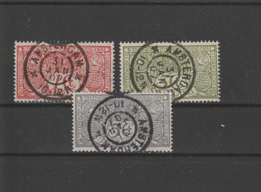 Nederland 1906, NVPH 84 t/m 86, Gestempeld., Ophalen of Verzenden, T/m 1940, Gestempeld