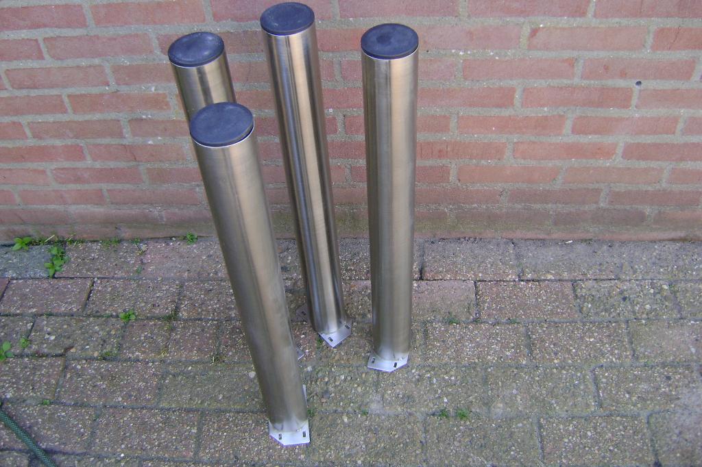rvs poten, Tafelpoot, Minder dan 50 cm, 50 tot 100 cm, Rond