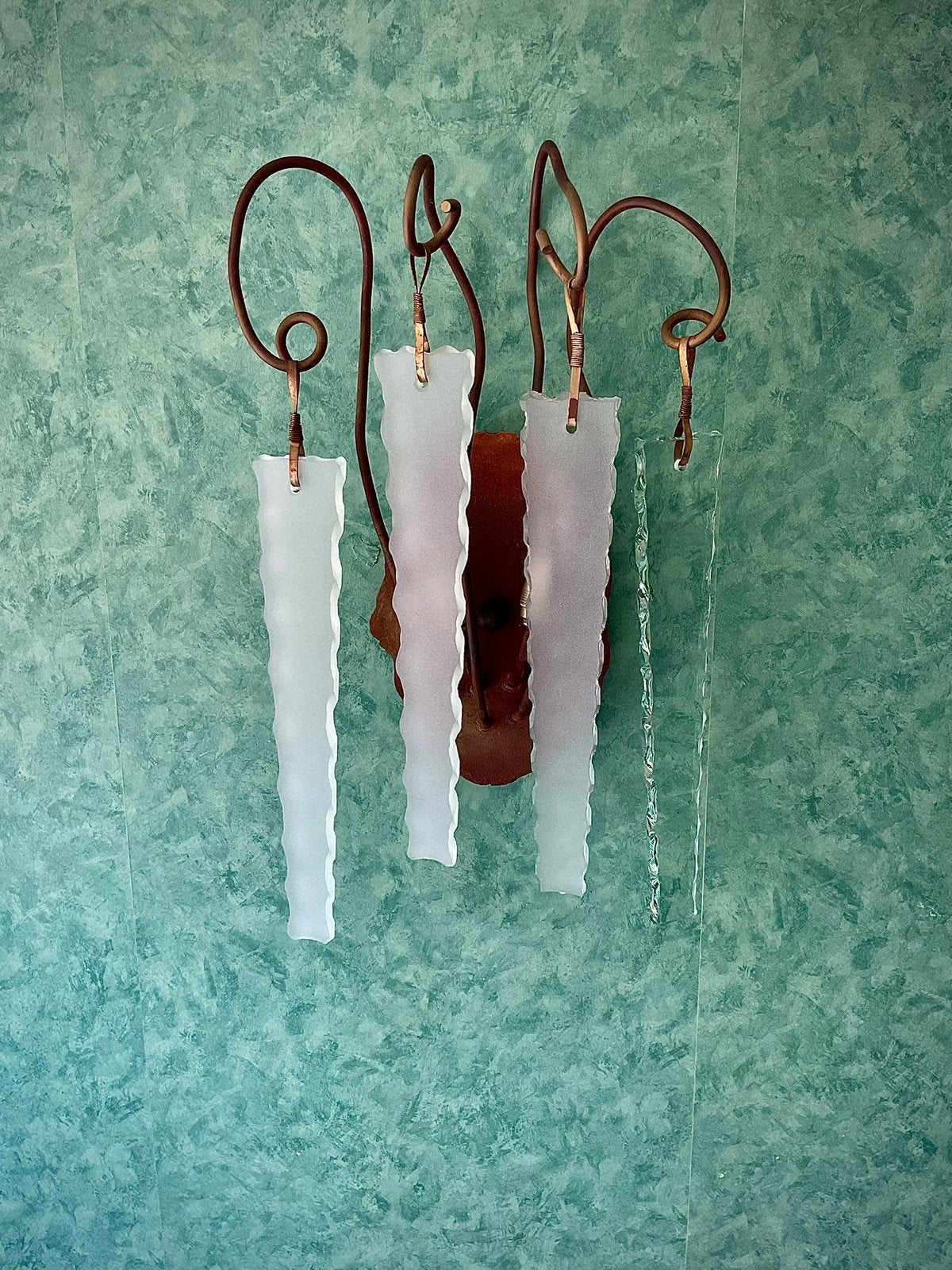 6 Vintage Brand van Egmond Wandlampen: “Behind Frosted Glas”, Ophalen, Gebruikt, E14 (klein), Glas