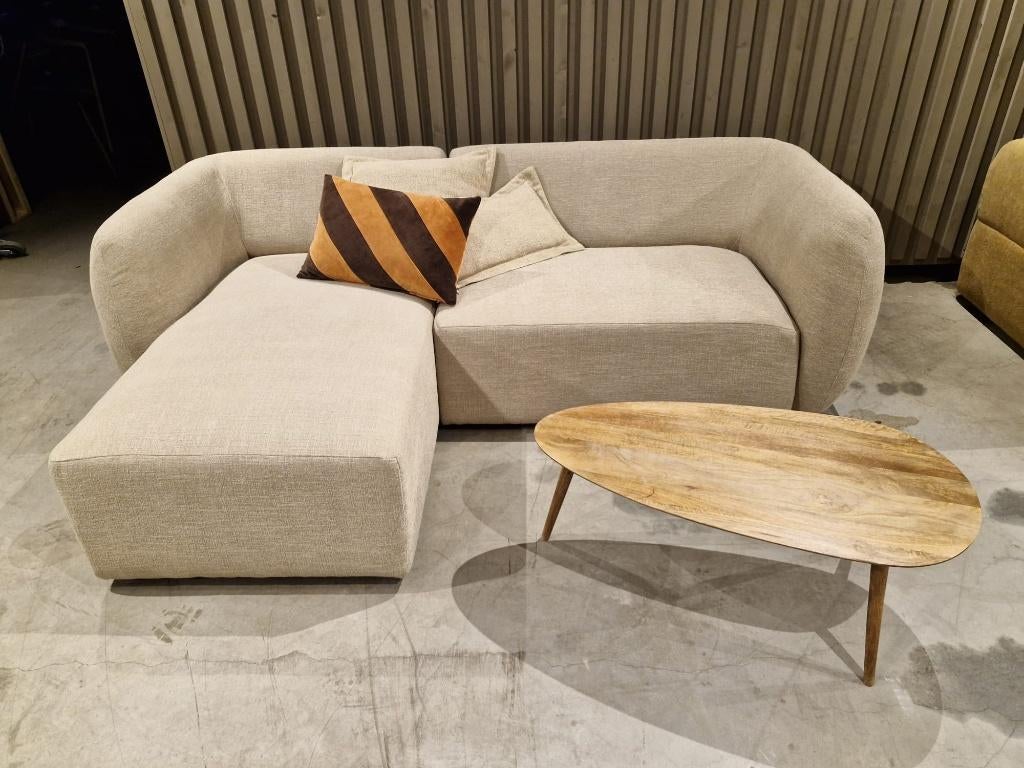 Compacte beige 3-zits met chaise longue - sample sale, Ophalen, ., Hoekbank, Dutch Tribes